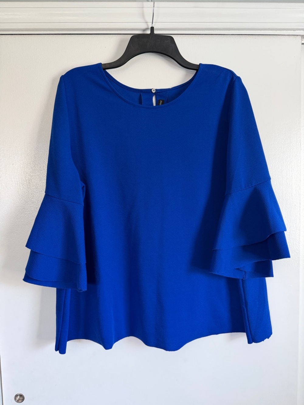 Lane Bryant Cobalt Blue Tiered Bell Sleeve Blouse